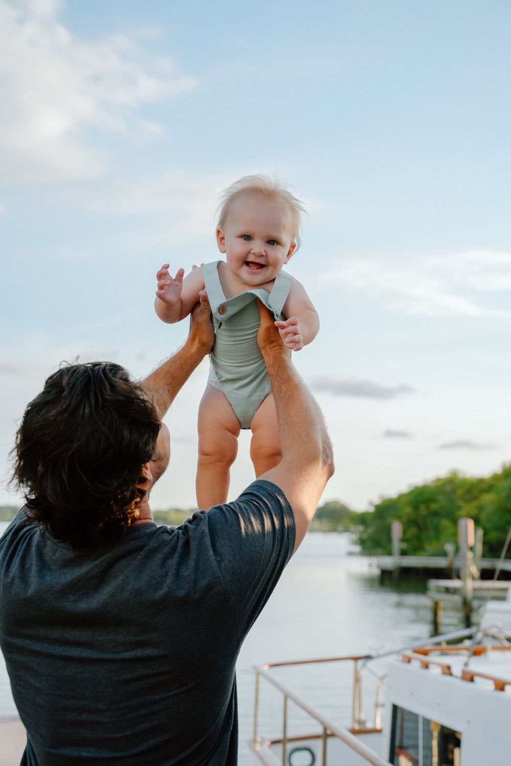 Dad playing with one year old