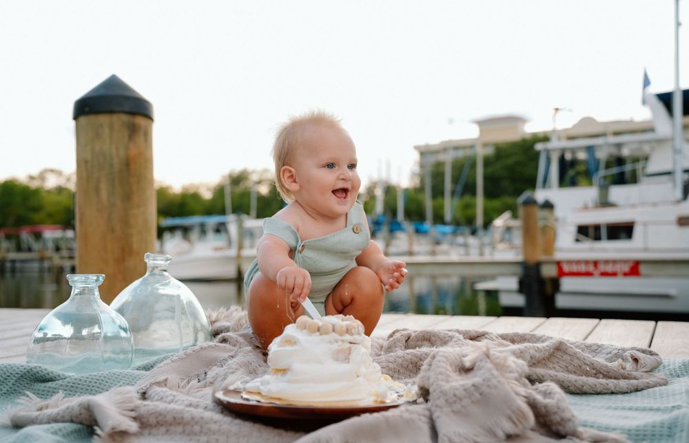 One year old laughing