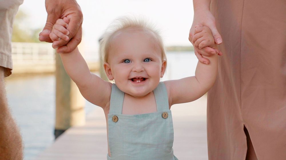 Smiling one year old