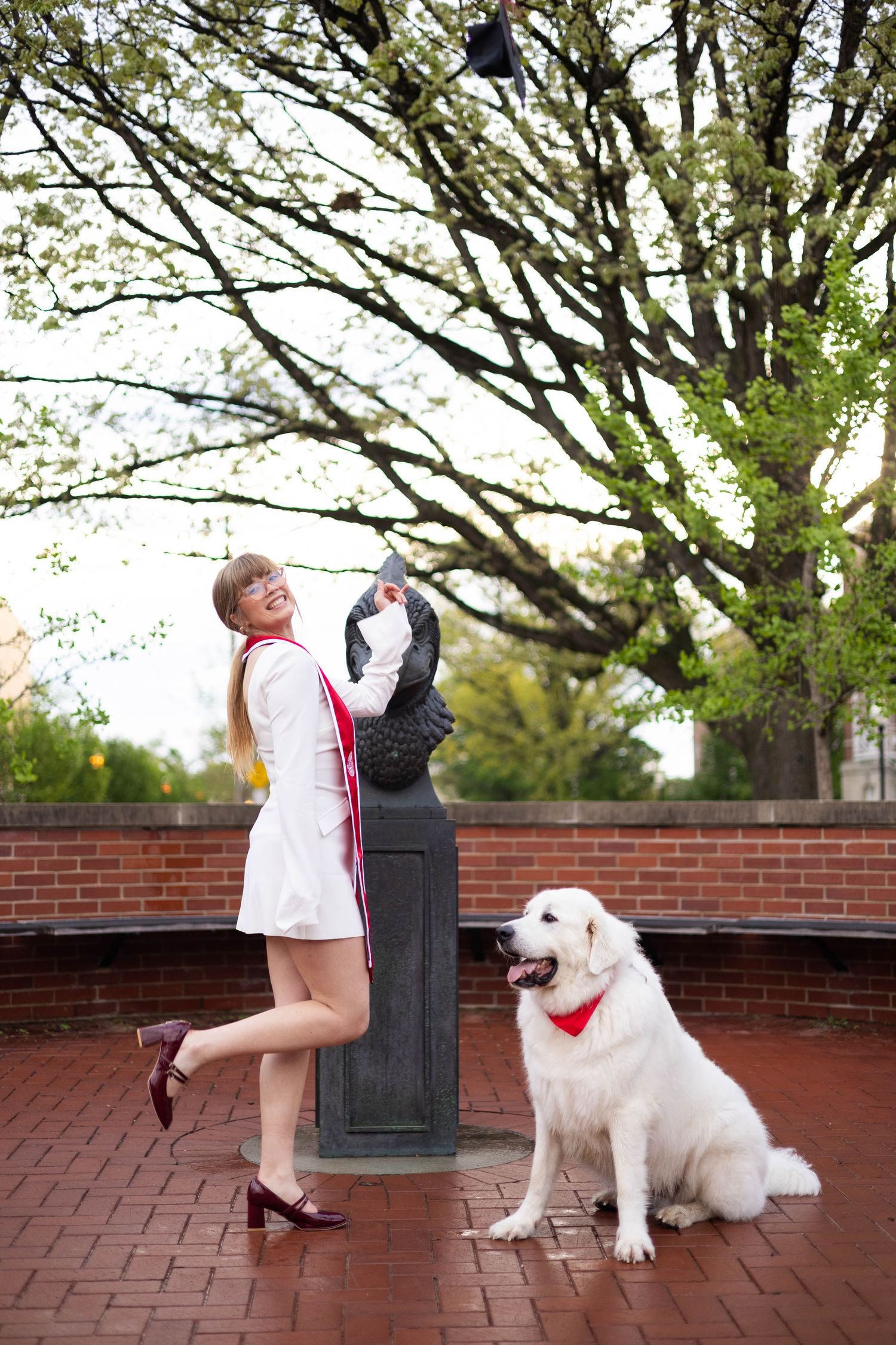 Spring outdoor college graduation photos at Illinois State University in Normal, Illinois