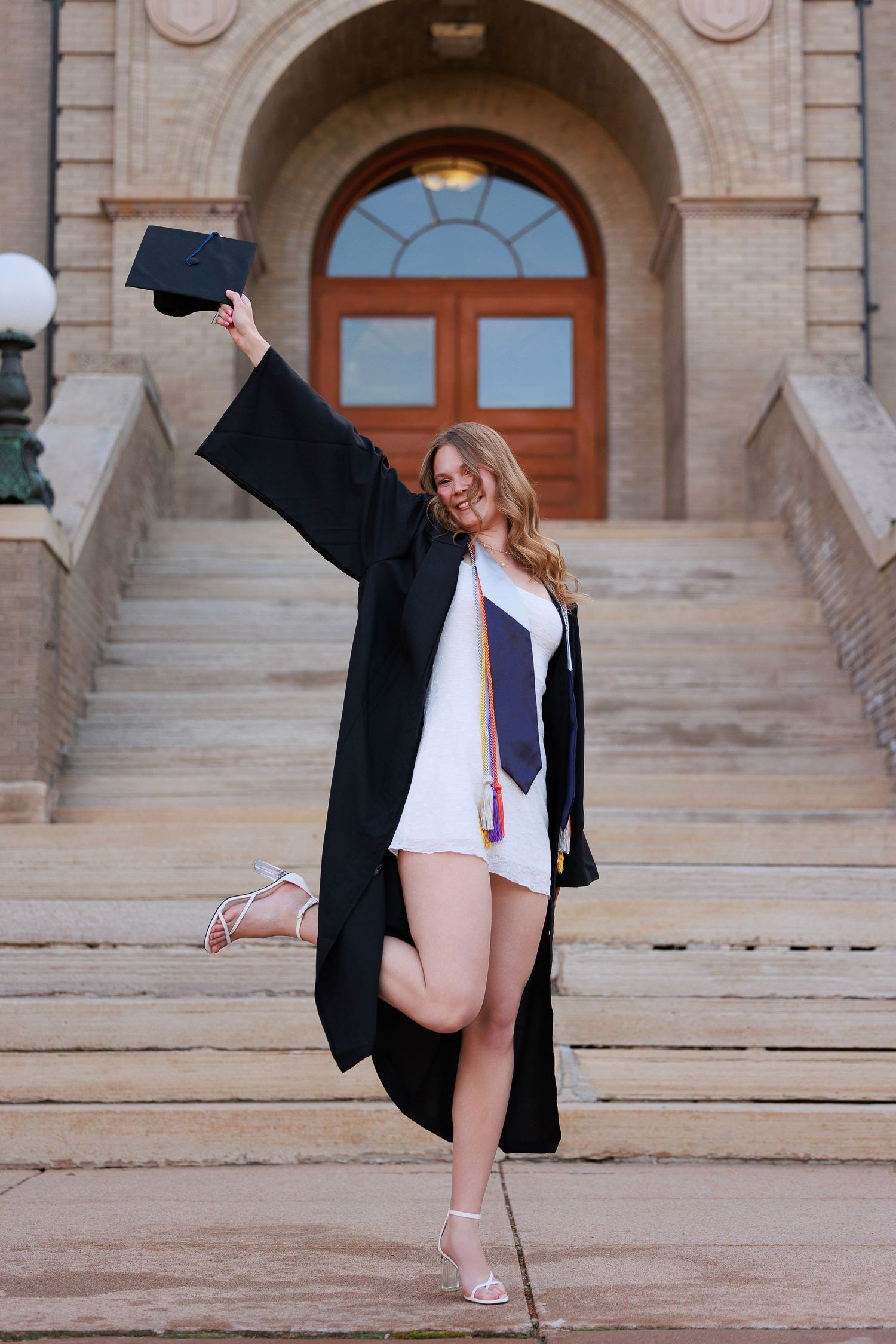 celebratory college graduation pic