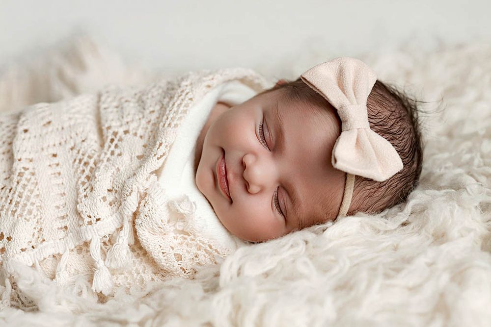 Beautiful portrait of baby girl by Winchester California newborn photographer