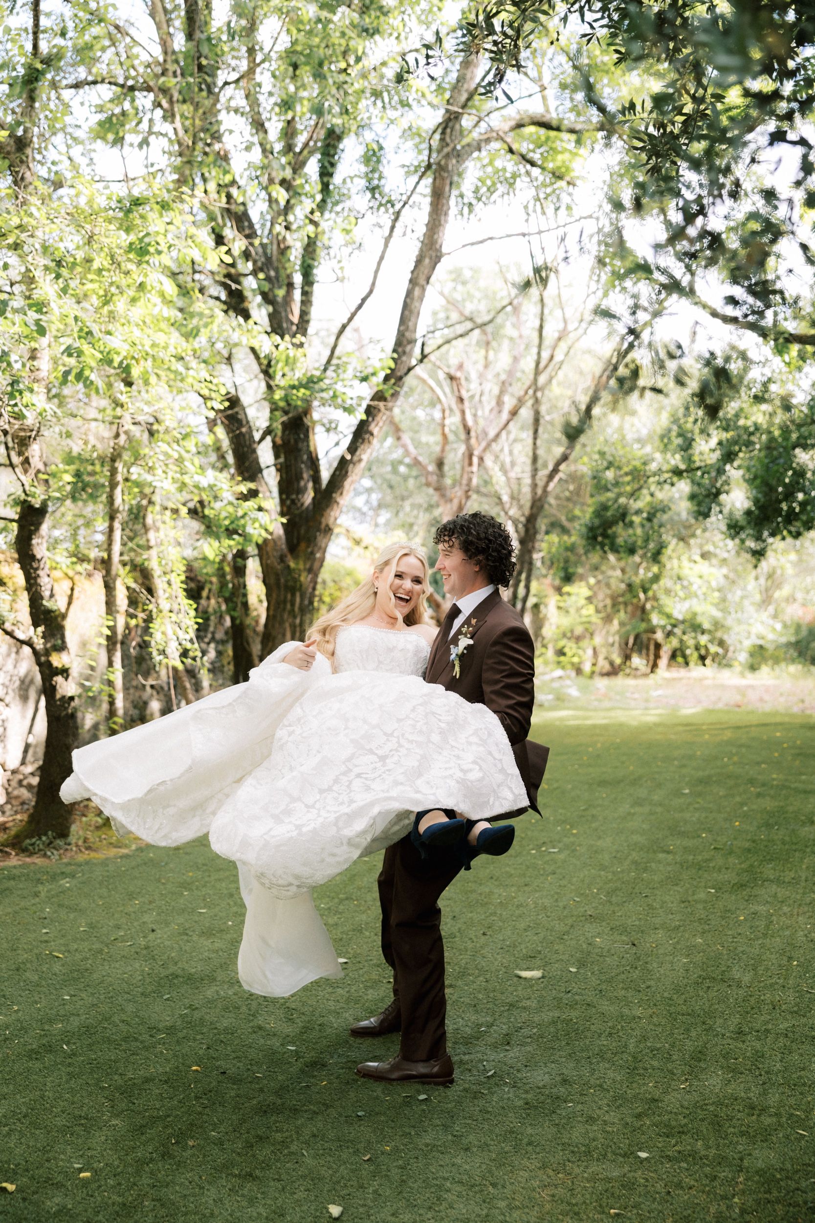 Emotional bride and groom portraits at Quinta do Torneiro