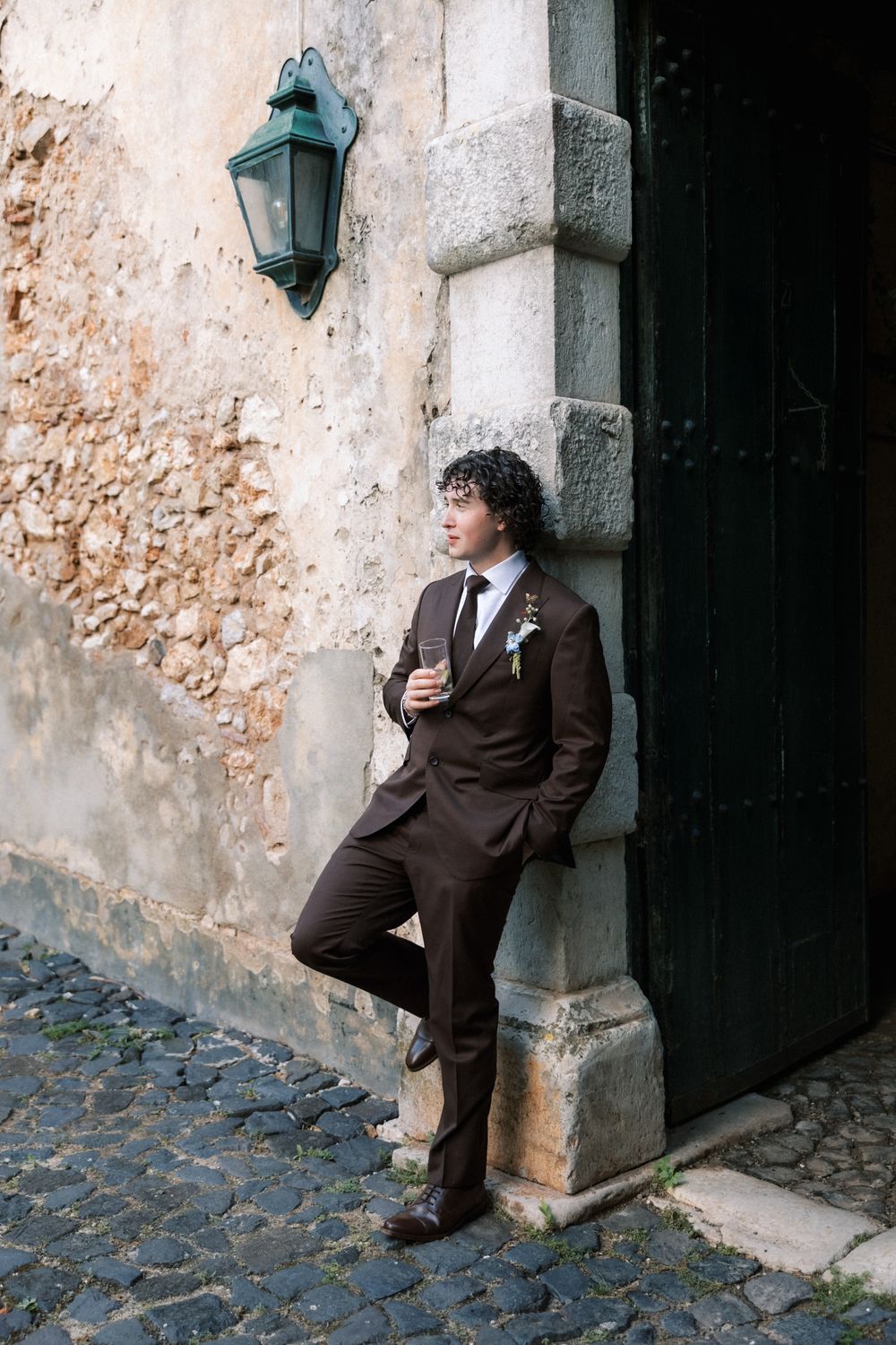 Groom portrait session at Quinta do Torneiro wedding villa