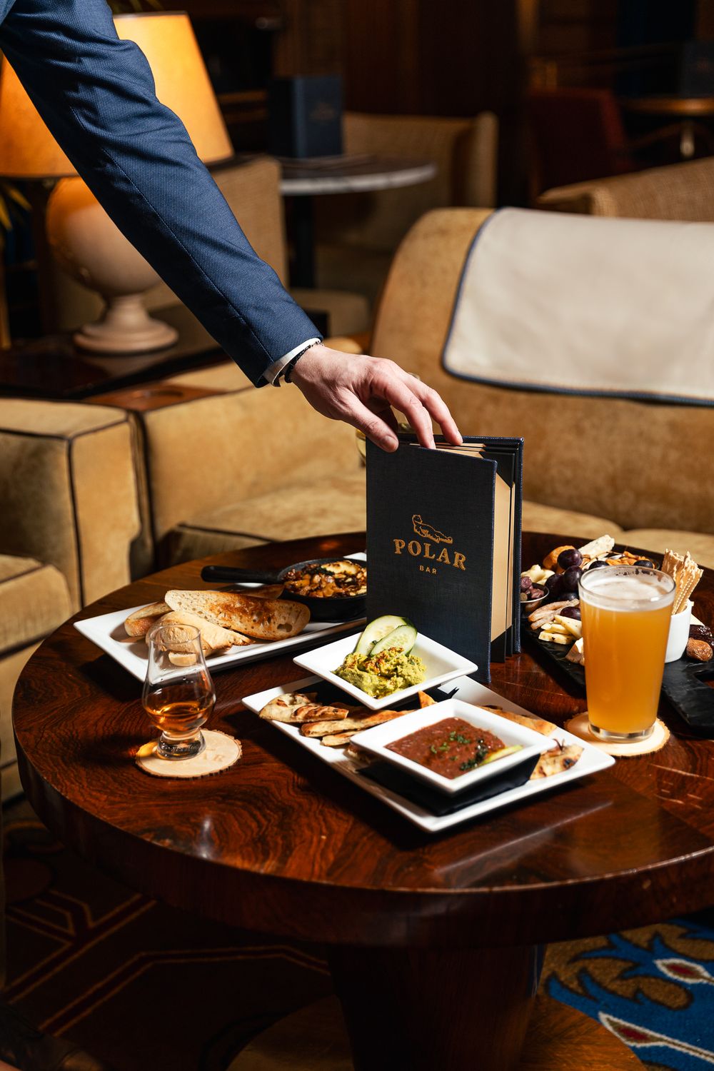 Elegant food and drinks at Polar Bar in Arctic Club Seattle, captured by Vancouver food photographer Rosslyn Maria.