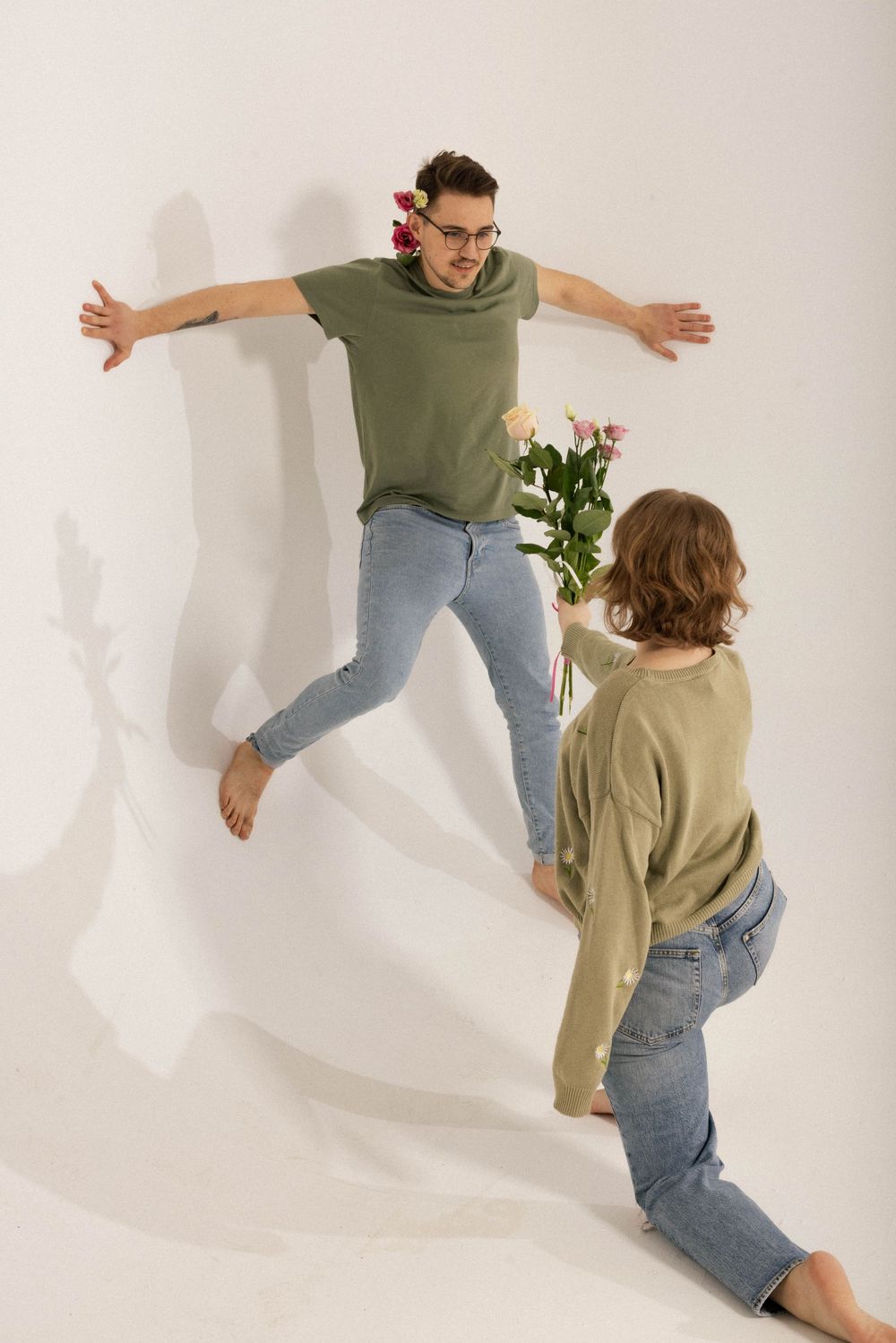 Portret pary w studio fotograficznym Mazowsze