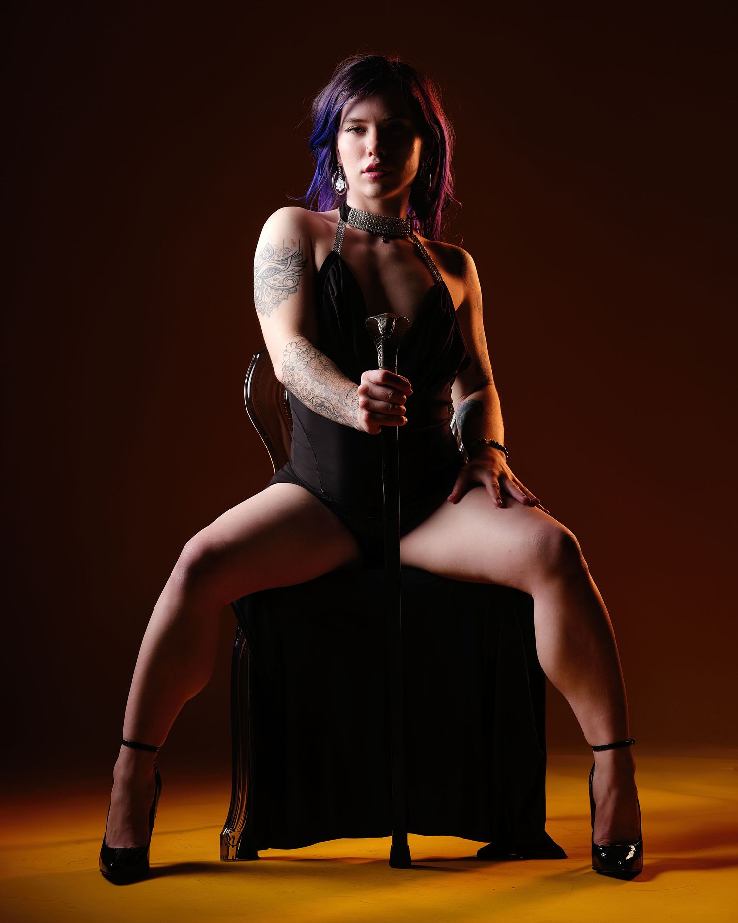 David G Holt Photography - Artistic silhouette poses in black attire against warm brown backdrop.