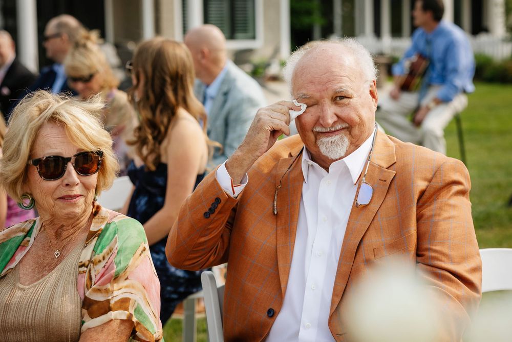 Grandpa of the bride getting emotional