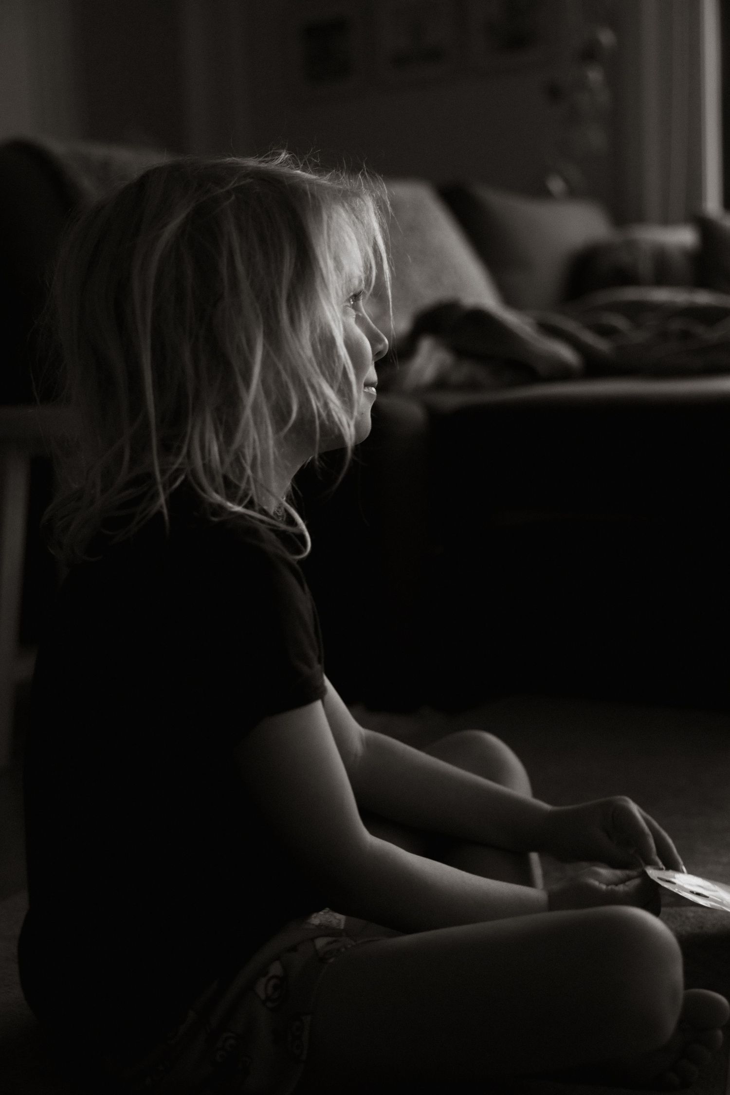 Black and white boy portrait
