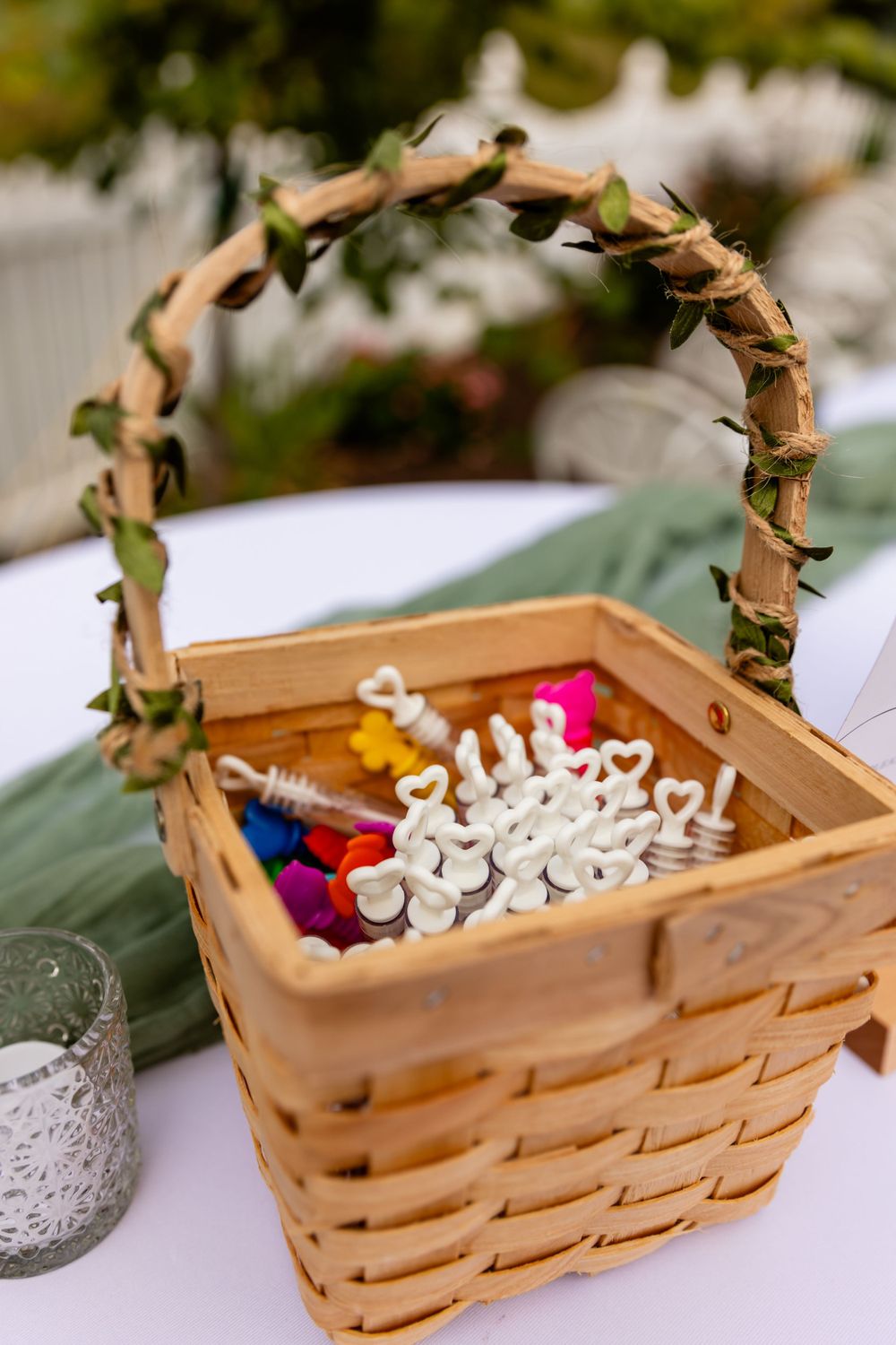 bubbles at backyard wedding in Omaha, Nebraska. - BrightSide Photography
