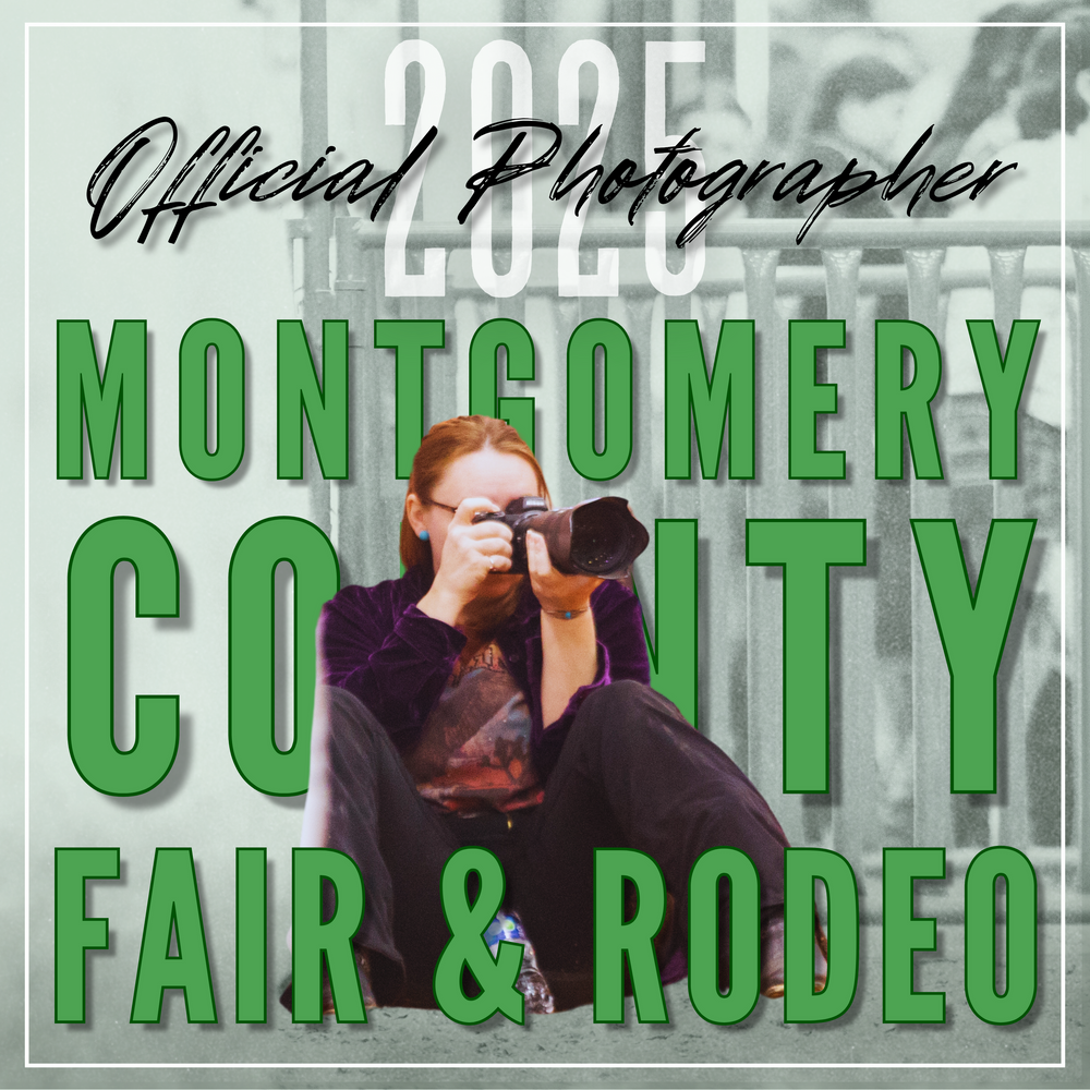 Green text banner displaying 'Montgomery Fair & Rodeo' with official photographer branding.