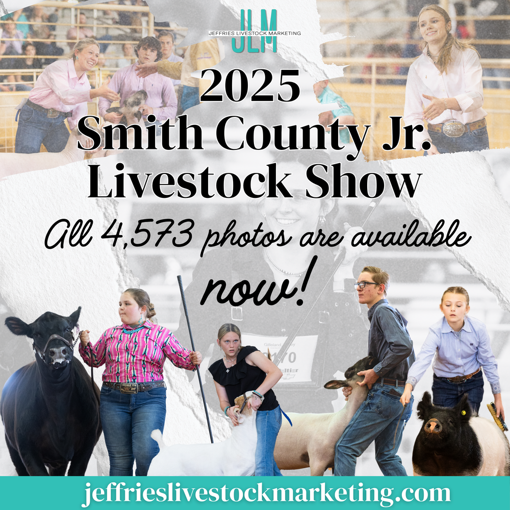Promotional banner for a 2025 livestock show featuring various animal handling scenes.