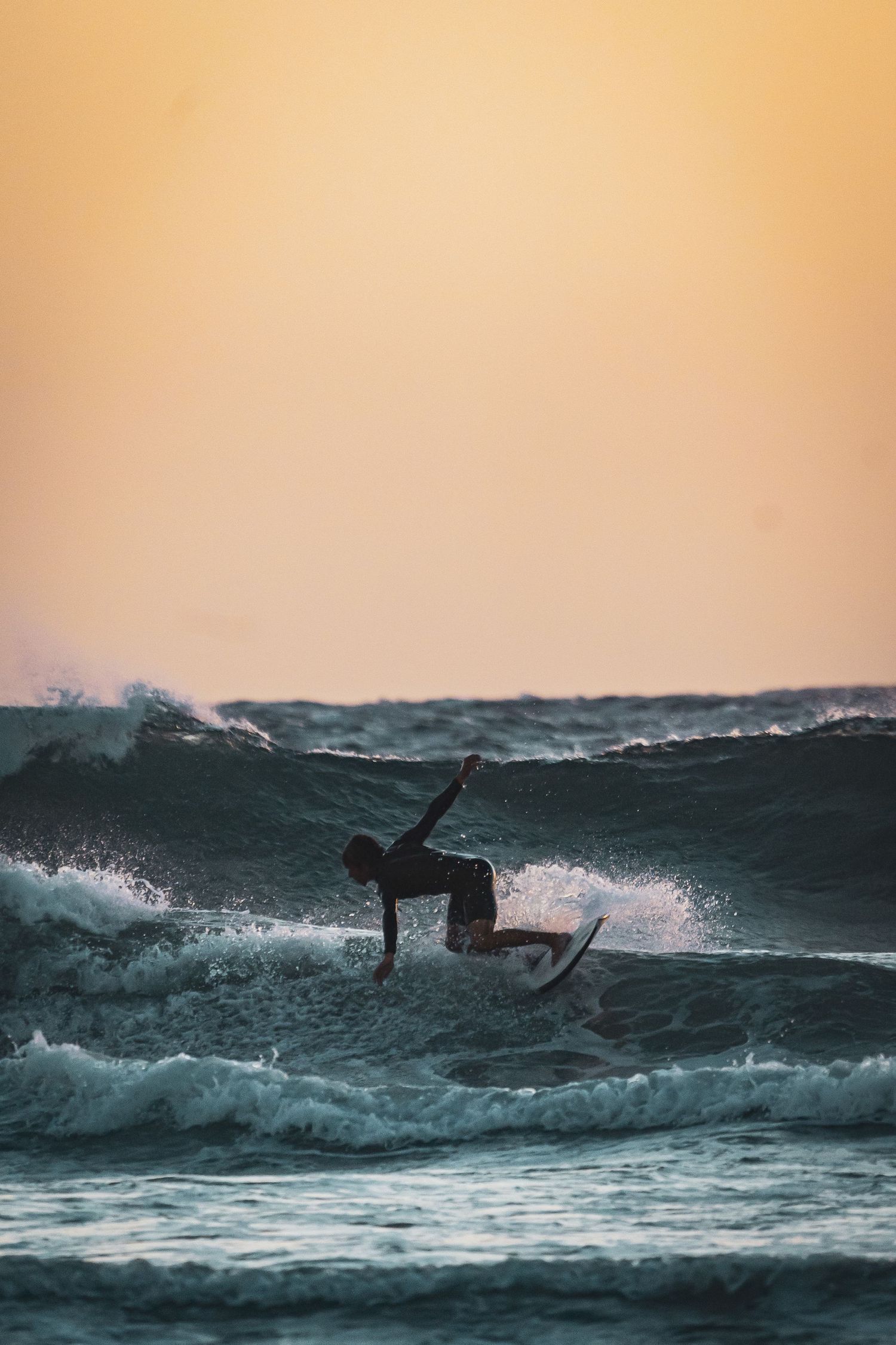 Surfer in the sunset