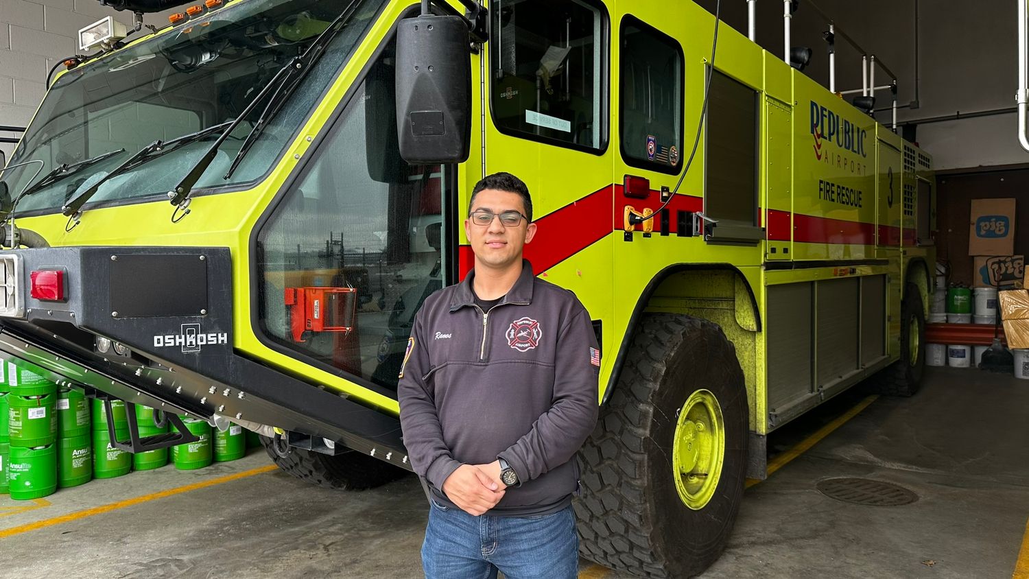 Myself in front of ARFF Aparatus