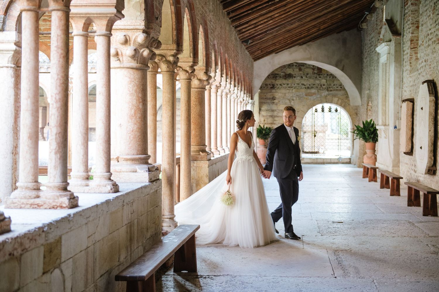 Romantic wedding portrait in Verona, Northern Italy