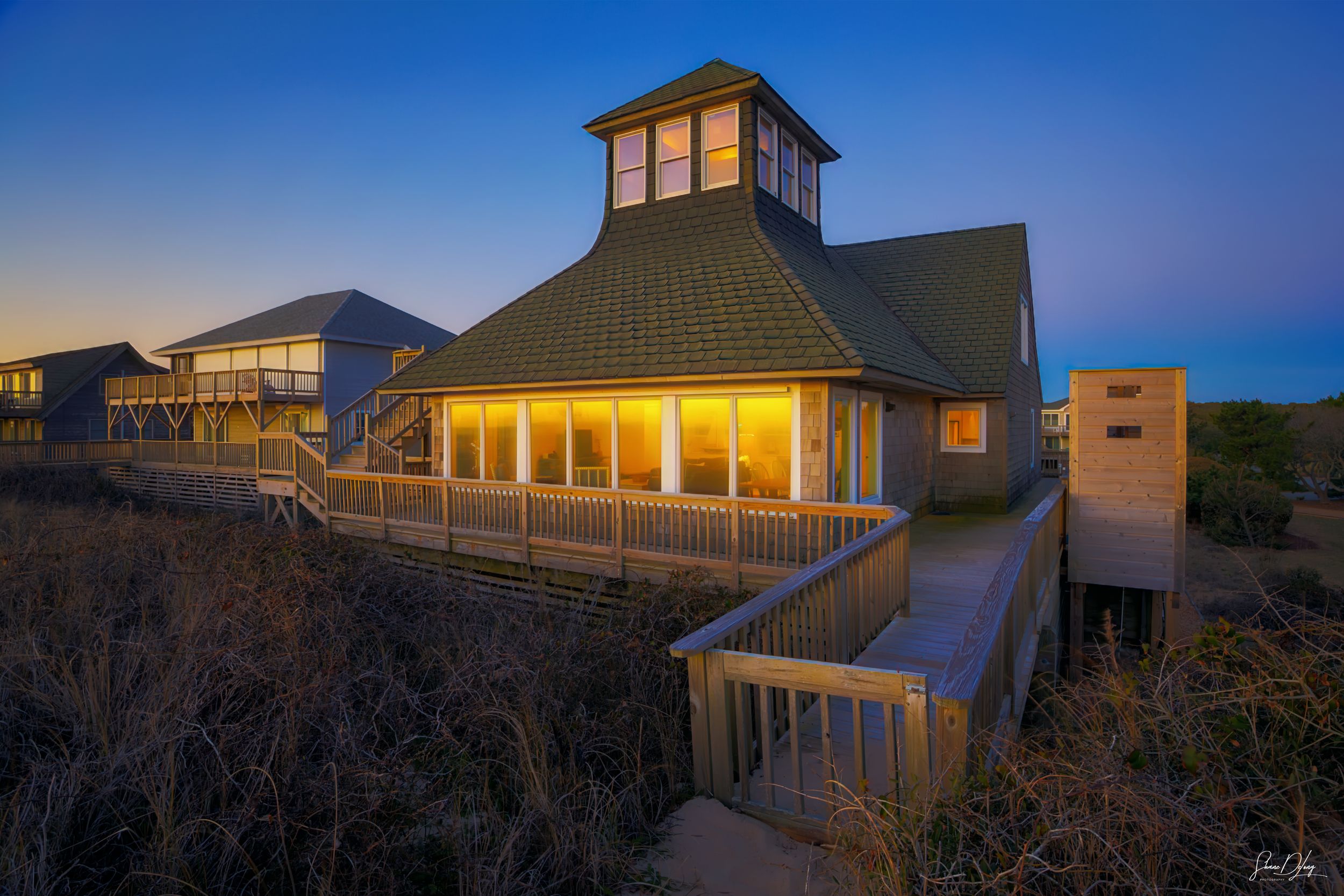 Coastal architecture in the Outer Banks highlighting thoughtful design, materials, and atmosphere through commercial visual storytelling.