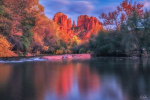 Sedona Arizona photography of Oak Creek and Cathedral Rock, showcasing an iconic Southwest destination through visual storytelling.