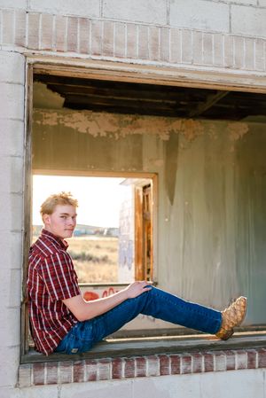 Senior Session at Old Gas Station in Jamestown
