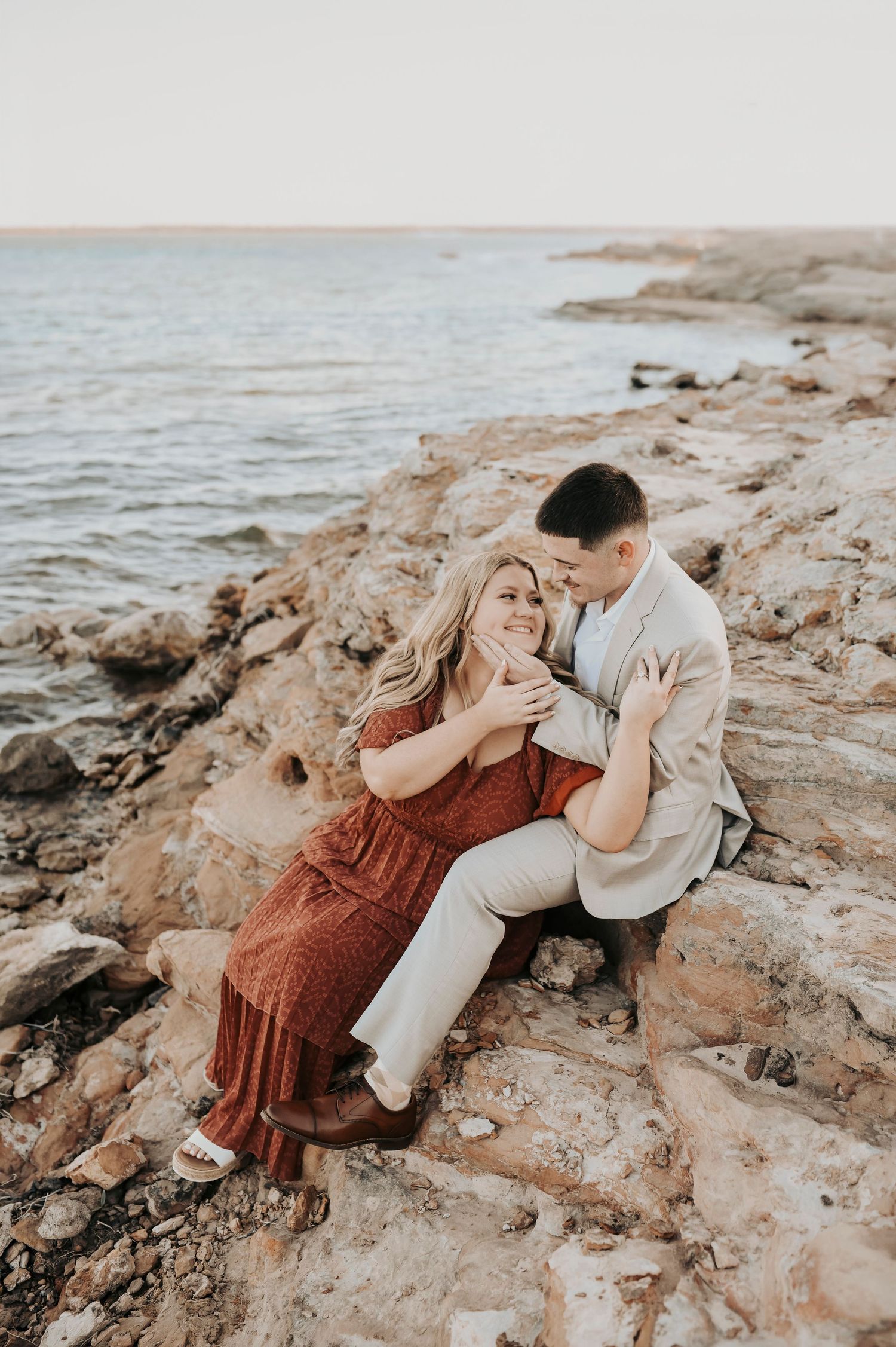 Hunter and Gavin engagement photos at Murrell Park scenic field.