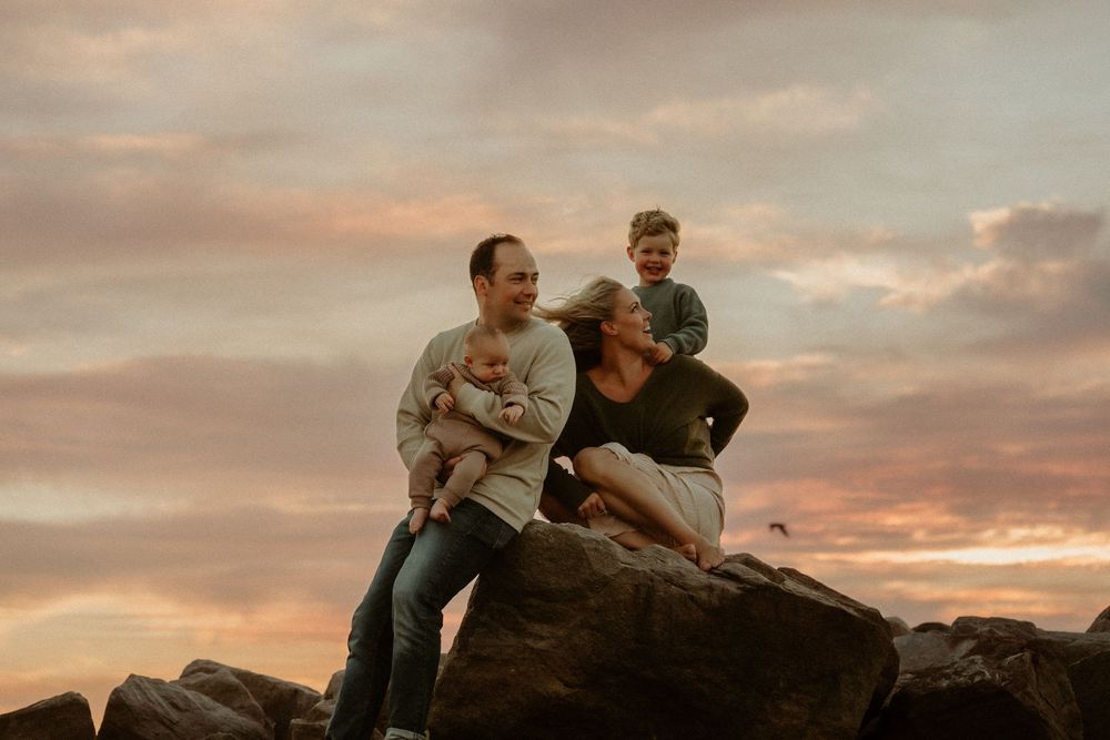 Sutherland Shire Family Photoshoot At the Beach in Kurnell with Striking Sunset