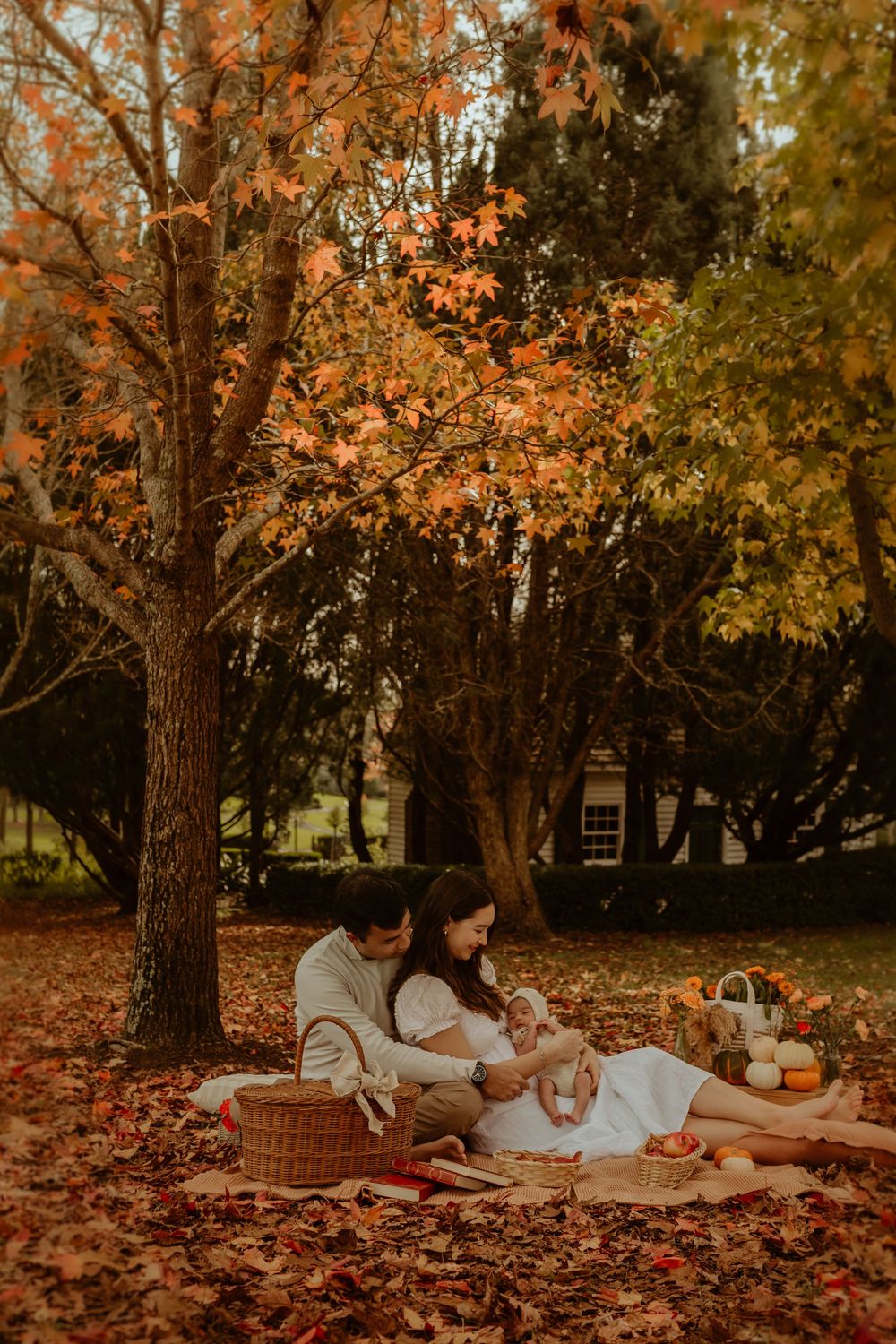 Autumn Picnic Family Photoshoot with Newborn Photography In Dural