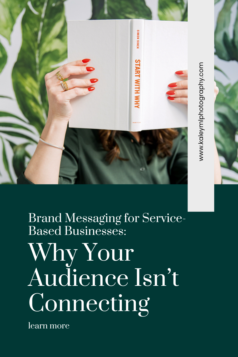 Brand clarity tips promotional image with newspaper and dark green background.