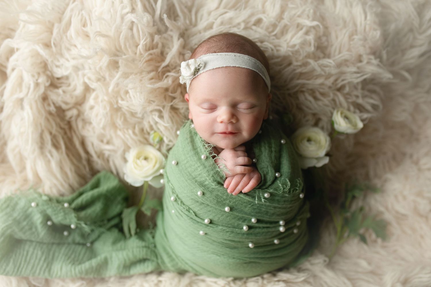A newborn wrapped in green. Greenville sc newborn photographer, Easley sc newborn photographer, Upstate sc newborn photographer