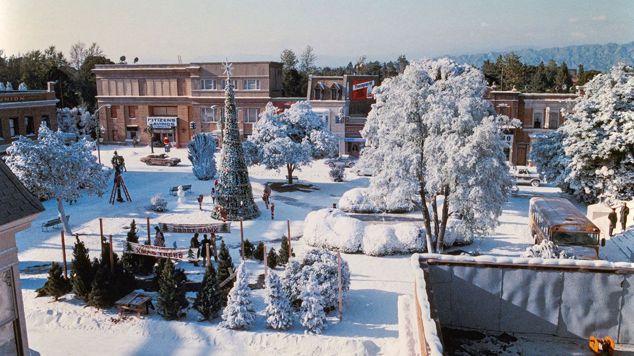 Gremlins Kingston Falls Matte Painting Backdrop