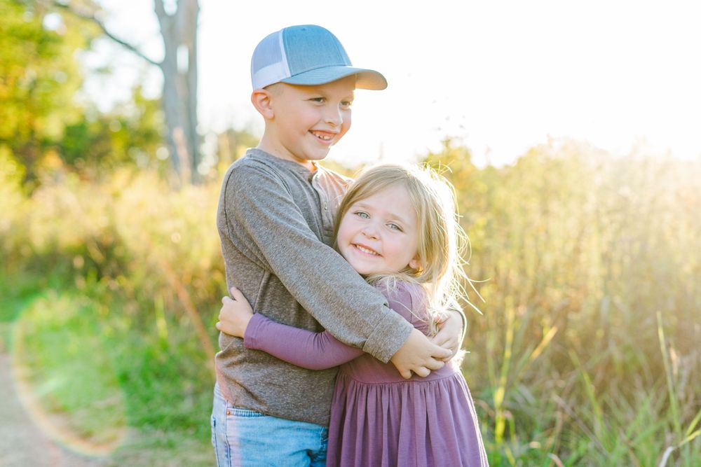 brother and sister sharing an embrace