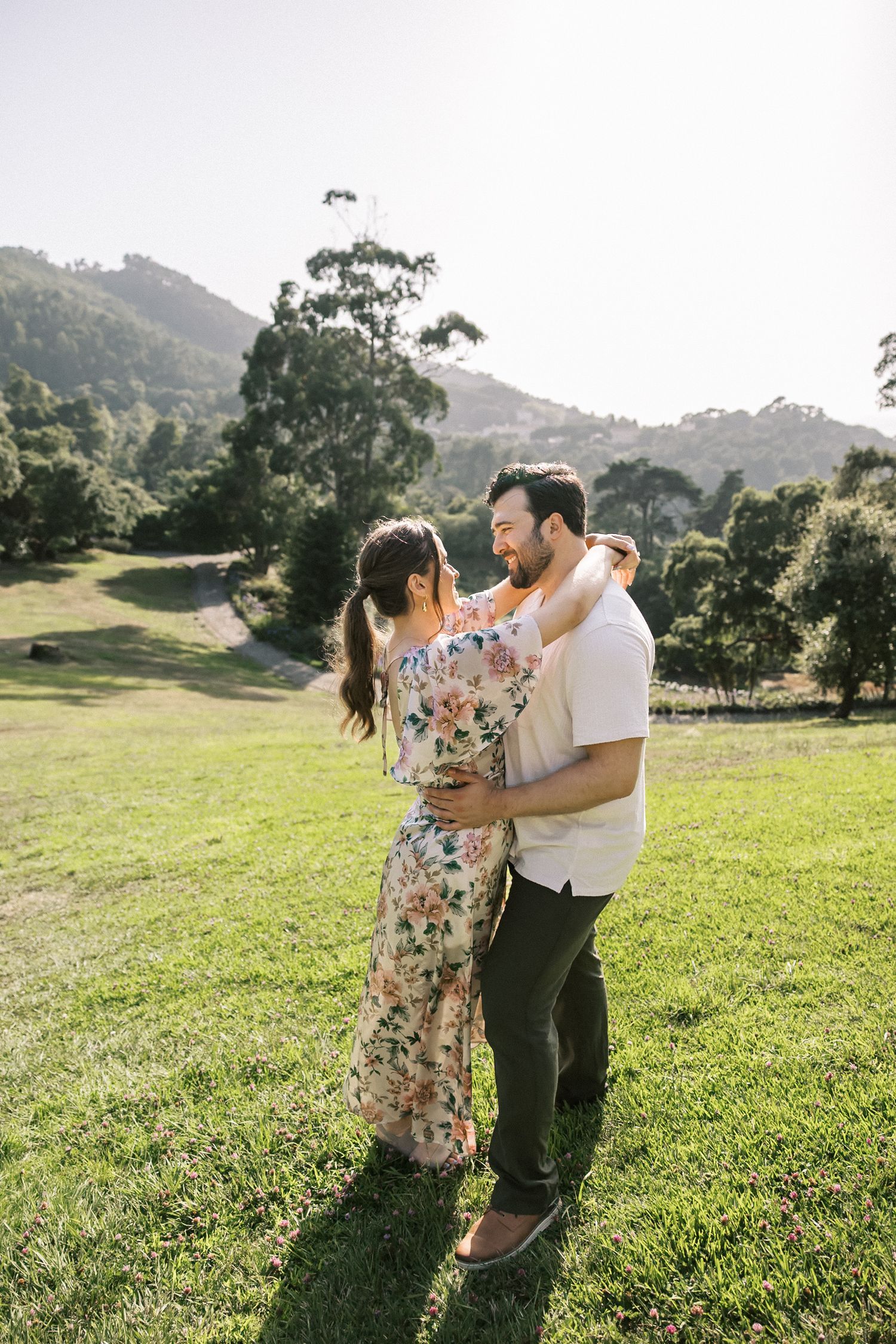 Destination engagement photos with panoramic views of Sintra Portugal