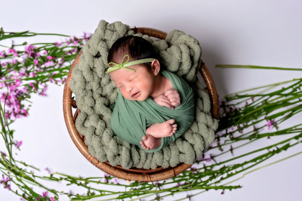 Professional newborn photography session with a baby girl in Sanger, CA