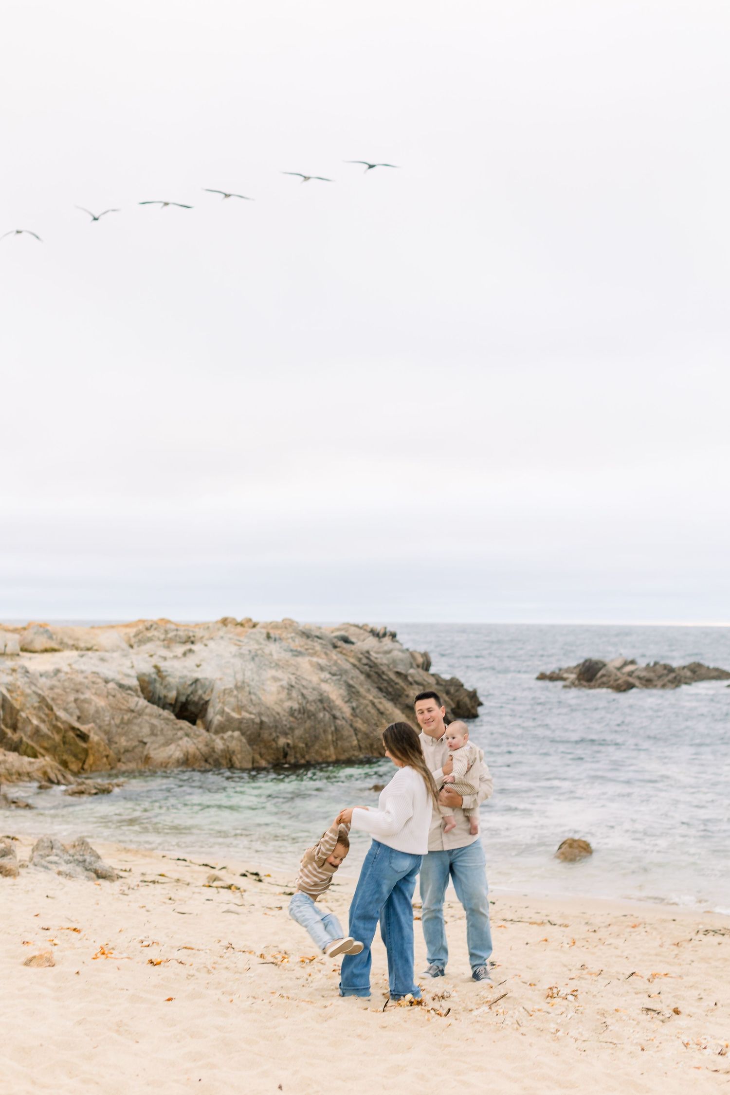 Baby Blue Family outfits. San Jose Family Photographer.