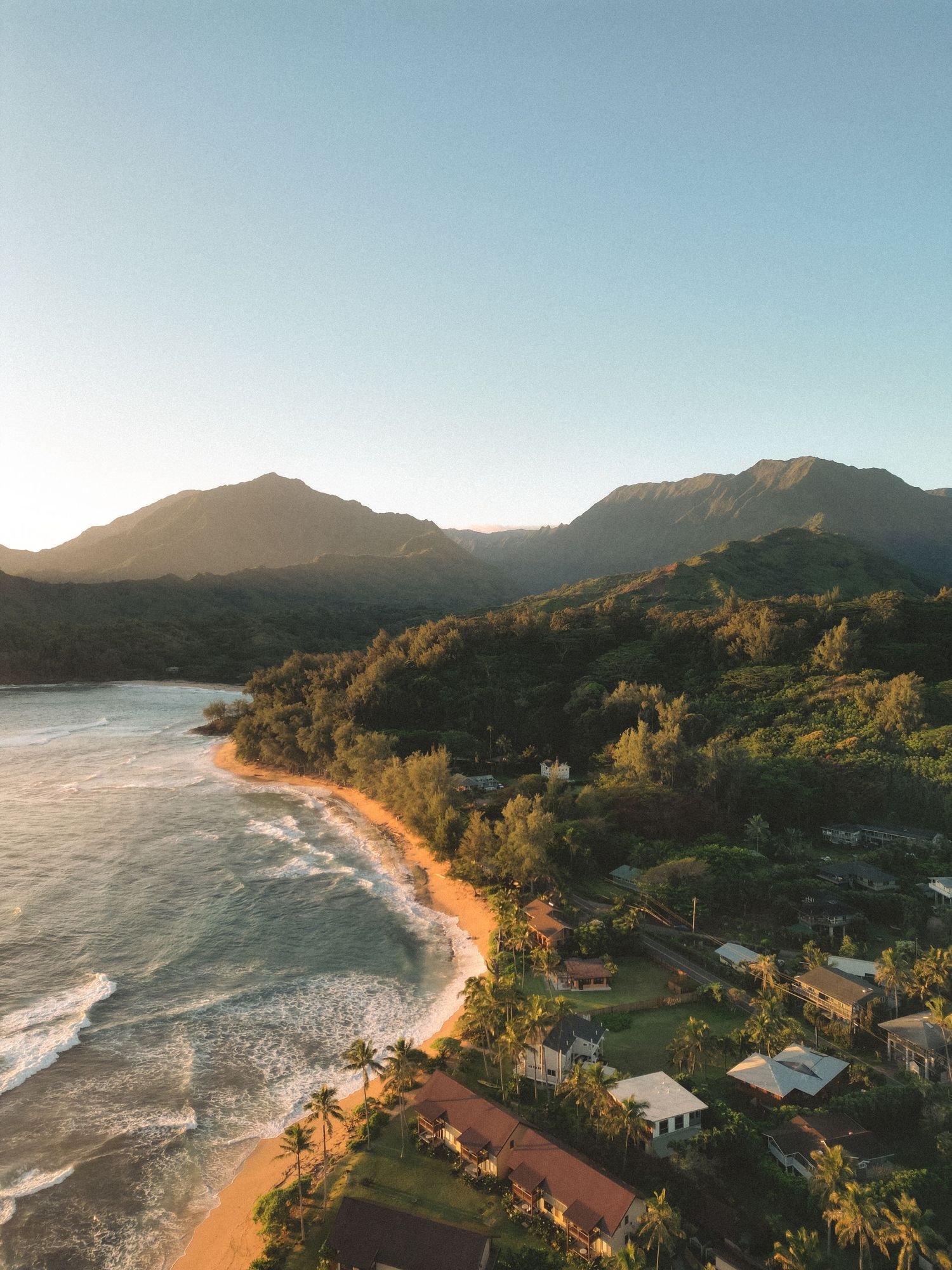 drone footage of hotel resort on kauai hisland