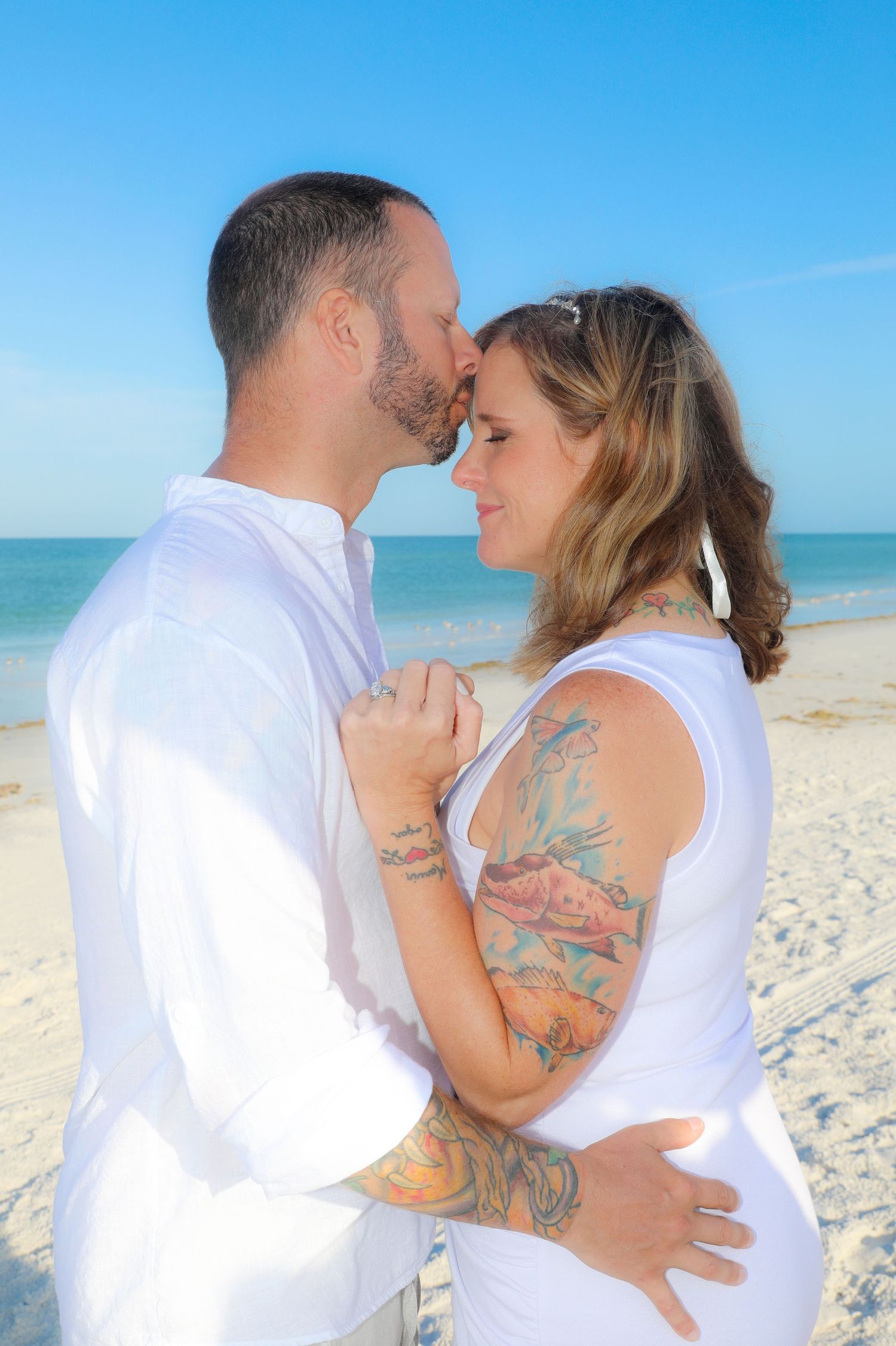 Romantic Wedding Portrait by the Ocean | Beach Elopement Photography in Natural Light