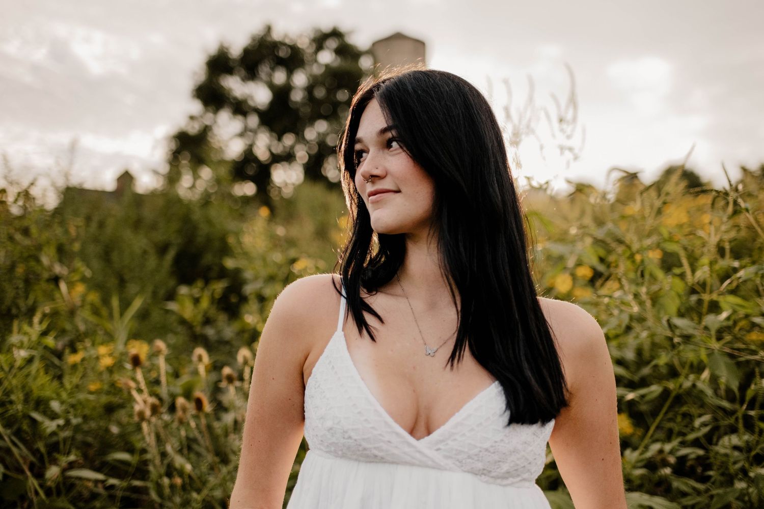senior girl in a meadow