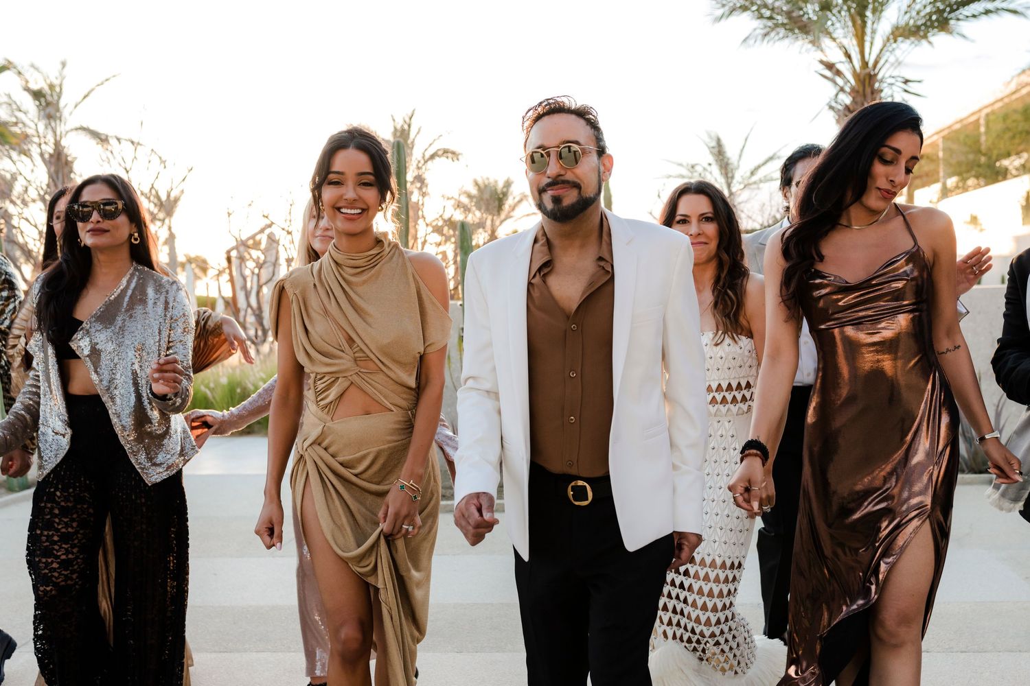 Guests celebrating outdoor event in Los Cabos