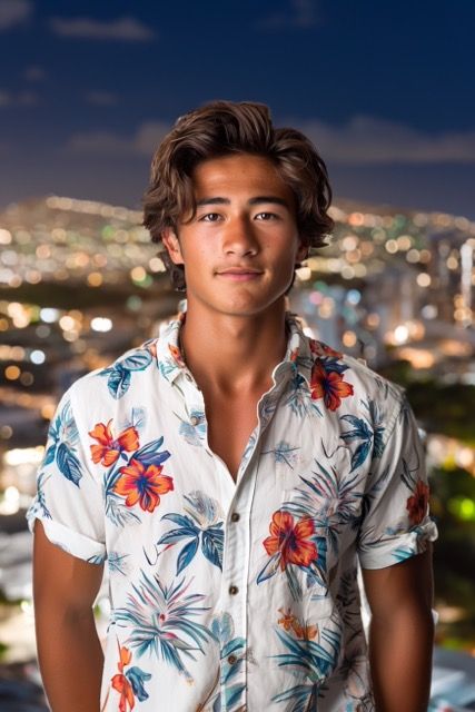 city light portrait of high school student