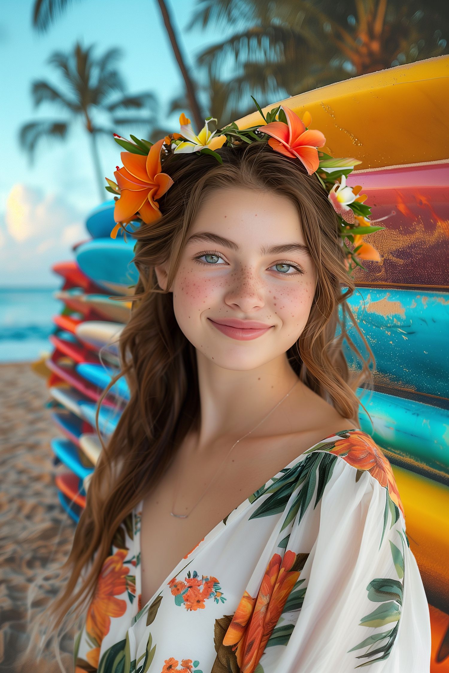 Creative senior portrait in studio at Mango Lime Studios in Hawaii