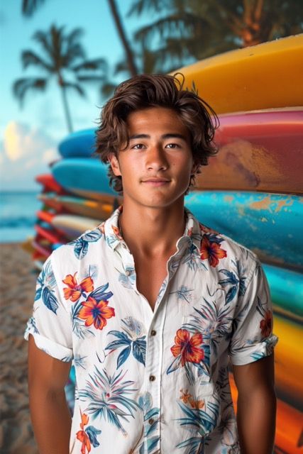 Creative senior portrait in studio at Mango Lime Studios in Hawaii