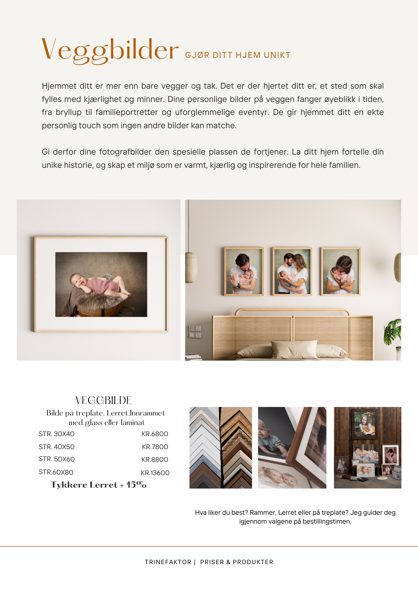 Gallery wall display showing framed artwork and photographs in various sizes arranged on a white wall.