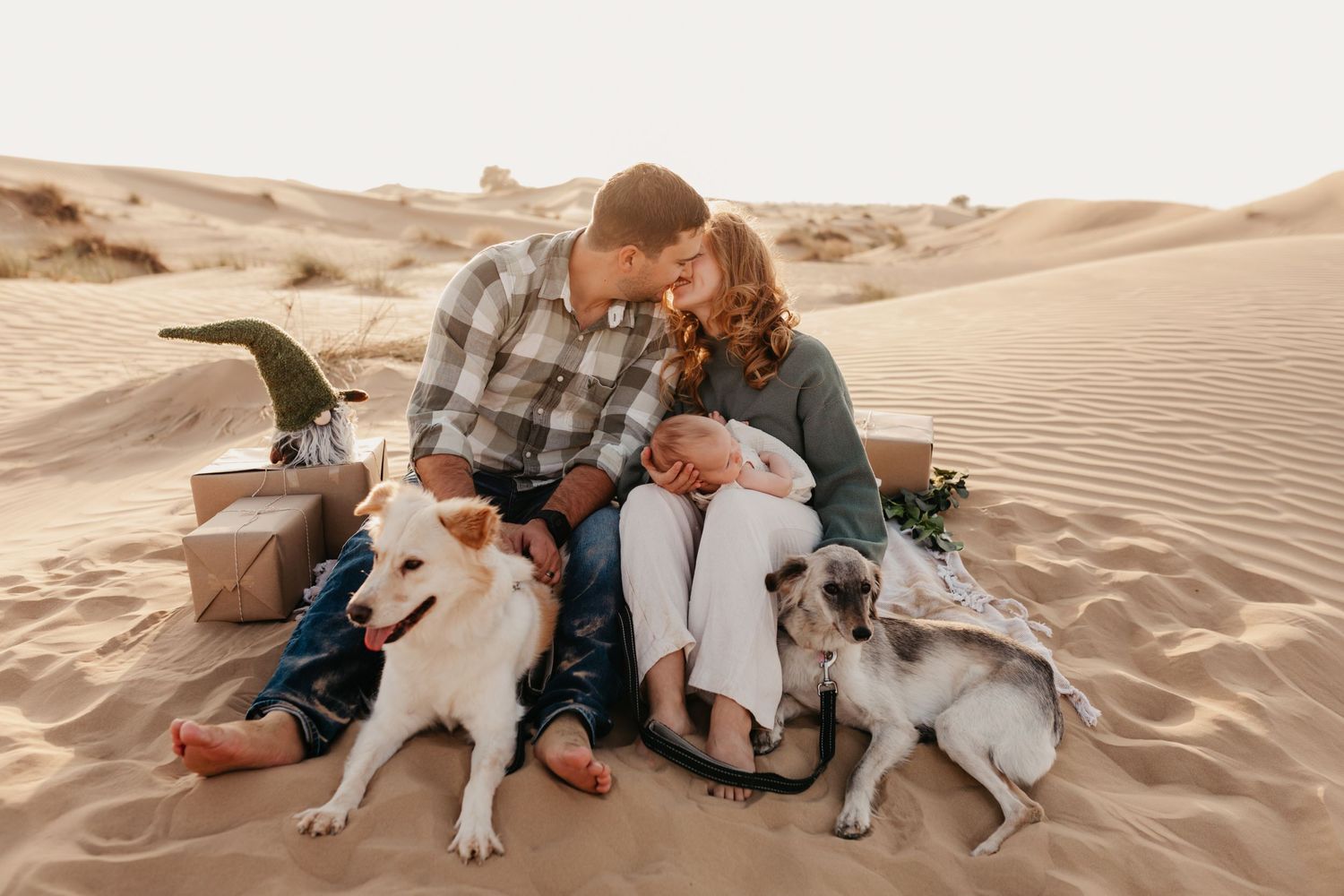 family photoshoot at the desert natural light golden hour in abu dhabi lifestyle