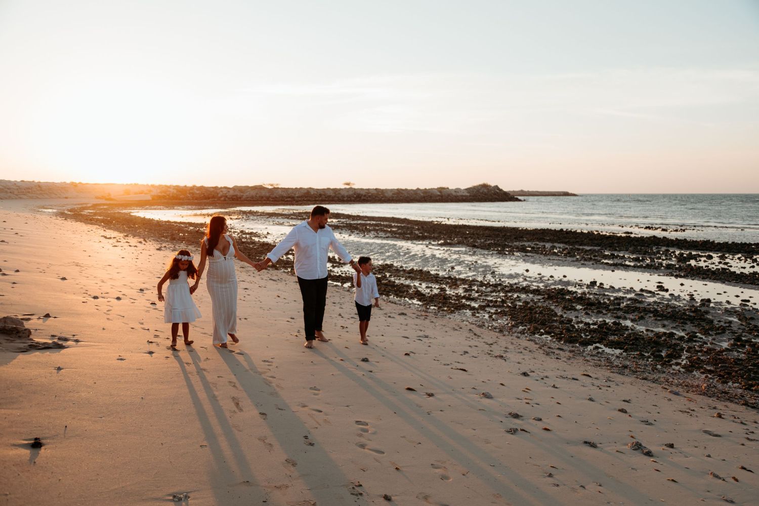 family photoshoot at the beach natural light golden hour in abu dhabi lifestyle al jurf