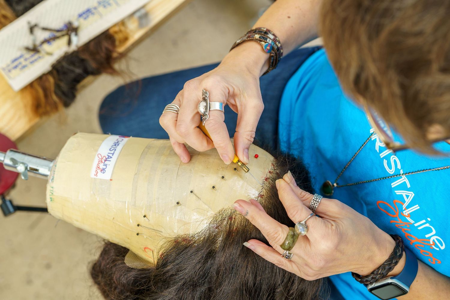 Christal Schannes  Aerating a wig-CHRISTALine Studios March 23, 2024
