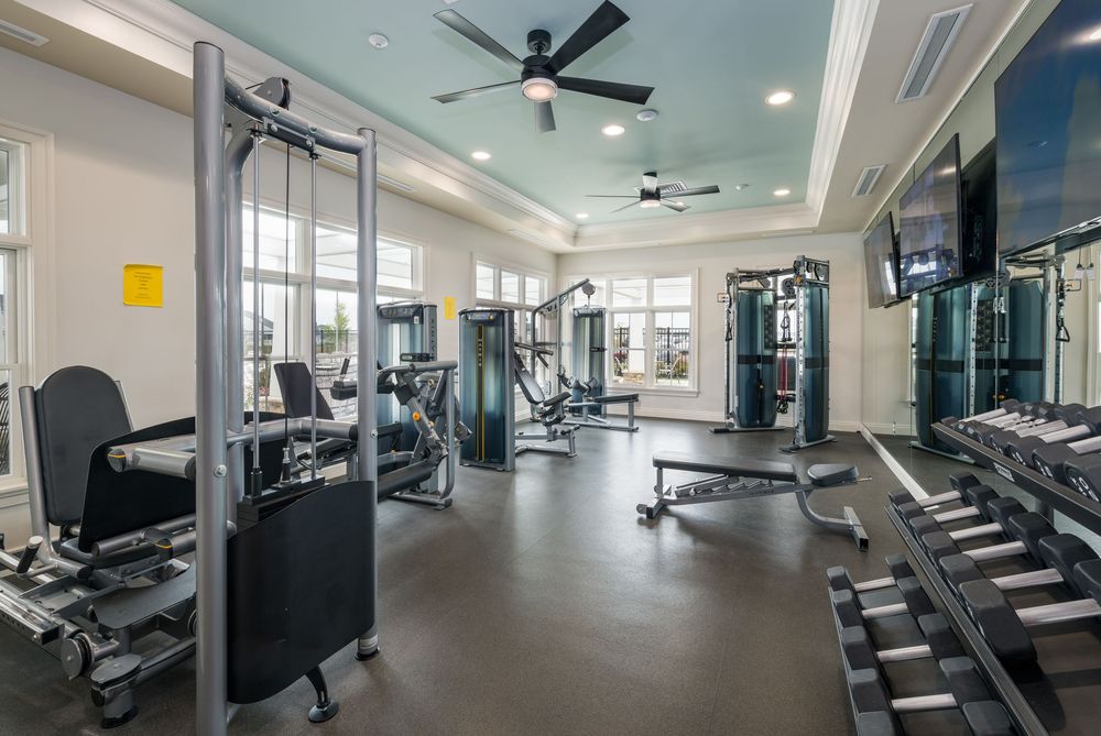 gym in clubhouse in delaware, real estate photography