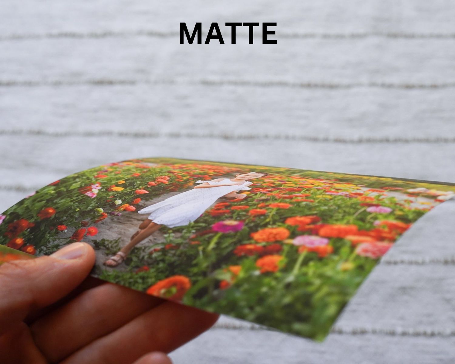 Matte print.