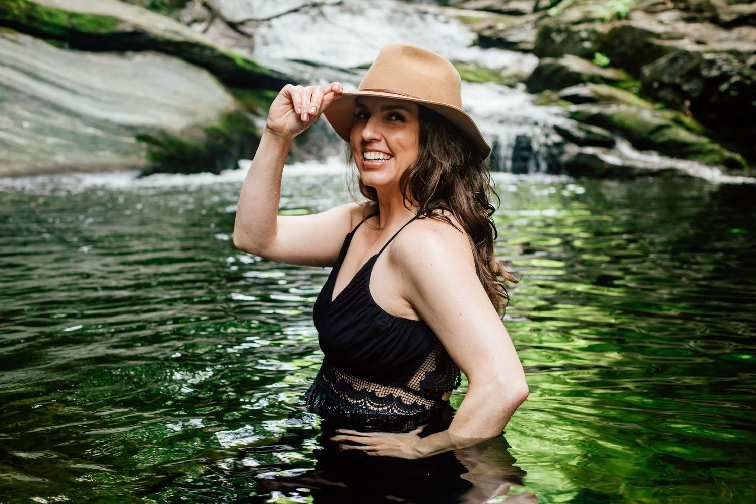 Asheville women's goddess photography sessions waterfall nature