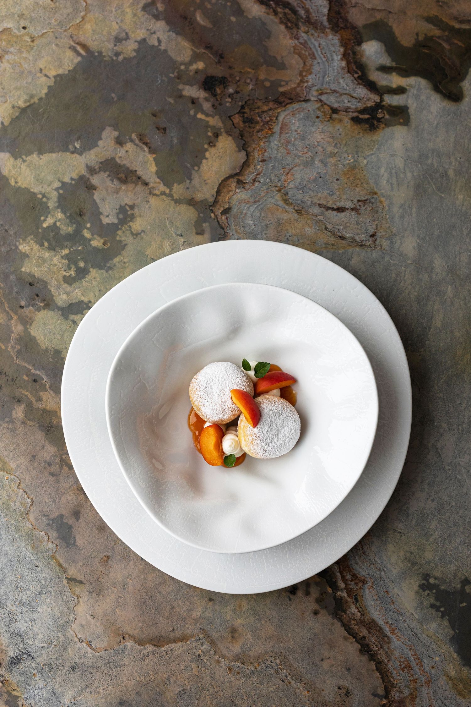 A porcelain plate with a delicate crackle glaze design,showcasing the intricate texture and pattern of the digital print
