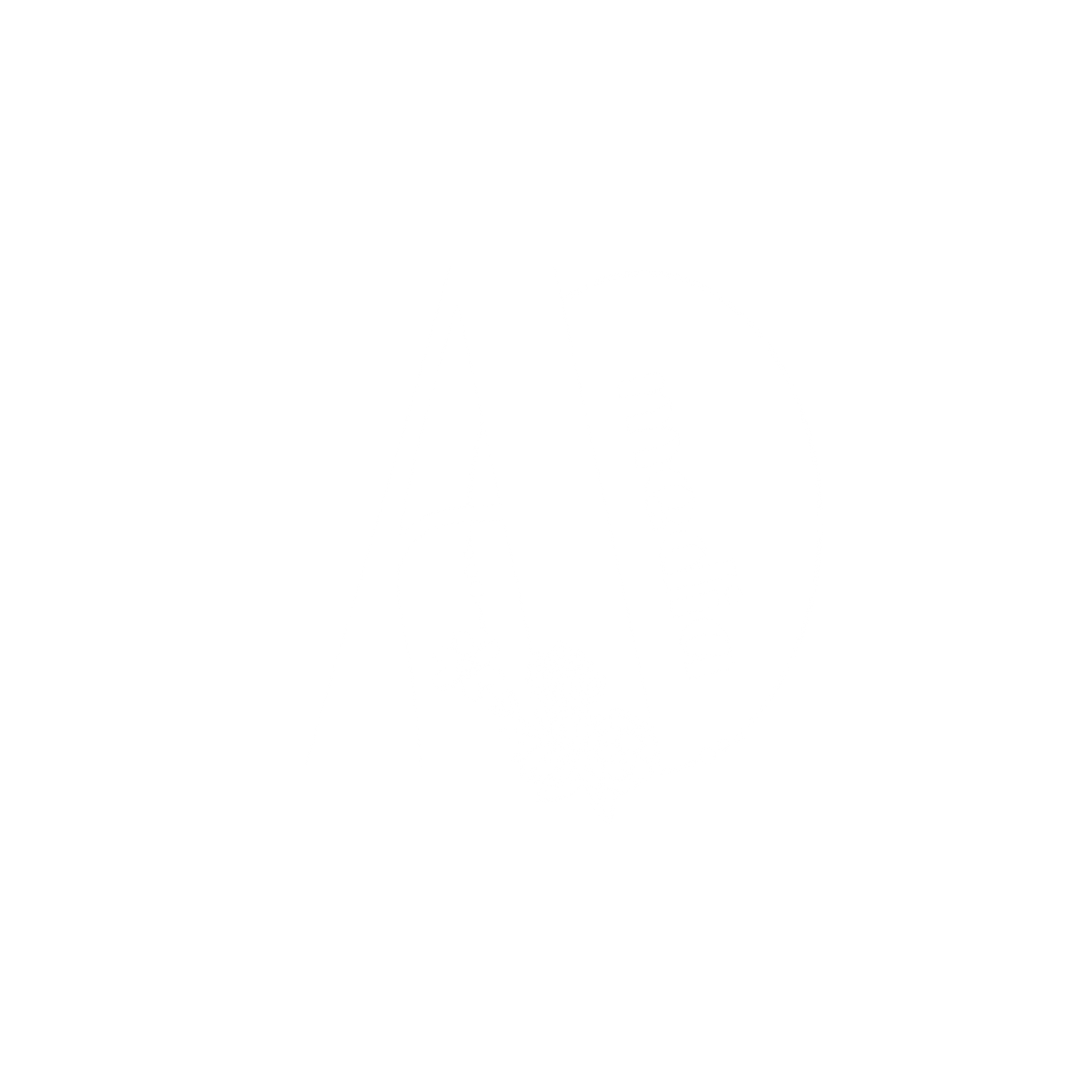 White logo design with the letter A and decorative floral elements on a black background.