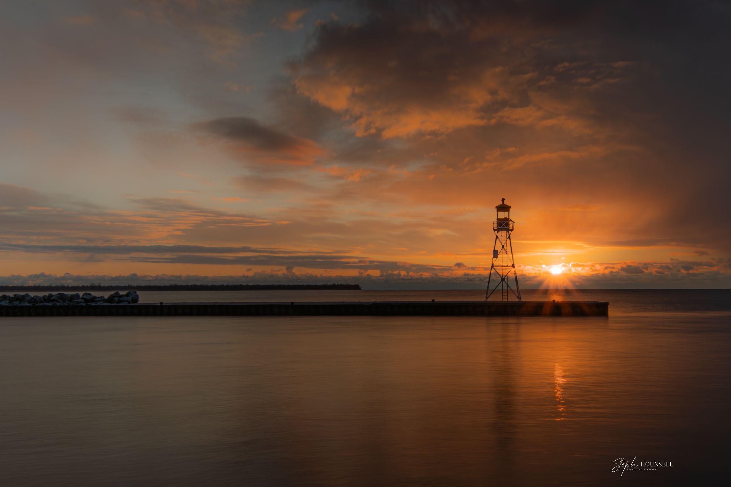 Erieau Lighthouse sunrise