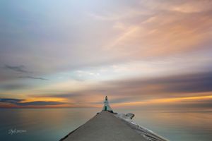 Erieau Lighthouse sunset